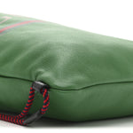 Calfskin Logo Drawstring Backpack Green