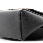 Coated Canvas Calfskin Vintage Check Medium Note Crossbody Bag Black