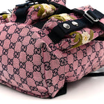 Monogram Multicolor Floral Embroidered Large Retro Interlocking G Three Pocket Backpack Pink Blue Multicolor