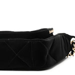 Velvet Effect Nylon Shiny Crumpled Calfskin Quilted Chanel 25 Clutch With Chain Black