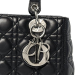 Lambskin Cannage Medium Lady Dior Navy Blue