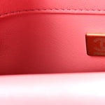 Lambskin Enamel Quilted Pending CC Mini Square Flap Pink
