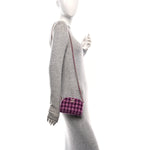 Tweed Quilted Mini Clutch With Chain Purple