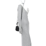 Boarded Dyana Lux Calfskin Web Monochrome Mini Bamboo 1947 Top Handle Bag Black
