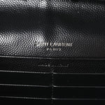 Grain De Poudre Matelasse Chevron Monogram Monochrome Chain Wallet Black