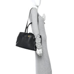 Calfskin Cerf Executive Shopper Tote Black
