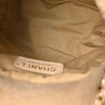 Tweed Shearling Quilted CC Backpack White
