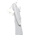 Caviar Quilted Medium Double Flap White