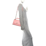 Grained Calfskin Small Chevron Chic Top Handle Flap Pink
