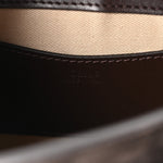 Calfskin Crocodile Embossed Small Tess Bag Dark Ebony