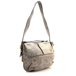 Metallic Pebbled Lambskin Paddington Satchel Grey