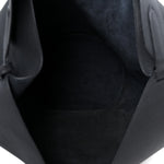 Pebbled Sport Calfskin Medium Lotus Tote Black
