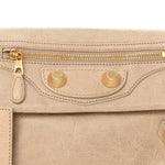 Agneau Giant 21 Gold Hardware Envelope Clutch Sahara