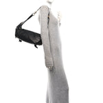 Shiny Grained Calfskin Macrocannage Medium D-Journey Bag Black
