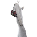 Sequin Logo Single Flap Pink Silver Black