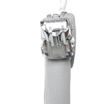 Mirror Effect GG Monogram Appia Calfskin Web Double Buckle Backpack Silver