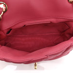 Calfskin Quilted Mini Square Bubbly Flap Pink
