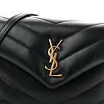 Calfskin Y Quilted Monogram Toy Loulou Crossbody Bag Black