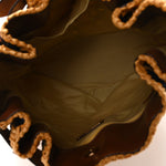 Straw Floral Belt Shoulder Bag Multicolor Tan