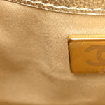 Metallic Caviar Quilted Small Chanel 25 Handbag Gold