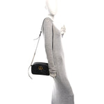Calfskin Matelasse Small GG Marmont Chain Shoulder Bag Black