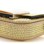 Crystal Vitello Laminato FF Nano Maxi Buckle Baguette Charm Light Gold