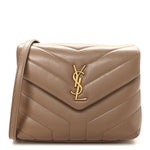 Calfskin Y Quilted Monogram Toy Loulou Crossbody Bag Dusty Grey