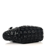 Faux Calfskin Braided Varnished XXS Bistro Basket Black