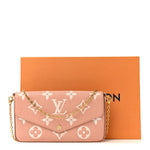 Empreinte Monogram Giant Felicie Pochette Chain Wallet Rose Trianon Creme