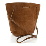 Suede Pochon Shoulder Bag Caramel Cognac
