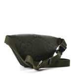Piuma Calfskin Jumbo GG Embossed Small Belt Bag Dark Green