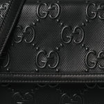 Calfskin GG Tennis Embossed Messenger Bag Black