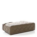 Caviar Quilted Top Handle Slim Vanity With Chain Dark Khaki