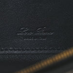 Virgin Wool Blend Herringbone Calfskin Extra Pocket Mini Pouch Green Sand Blue Green Sun Gold