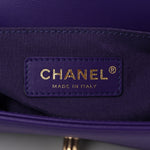 Calfskin Quilted Small Boy Flap Purple