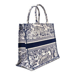 Canvas Embroidered Large Dioriviera Toile De Jouy Book Tote Blue