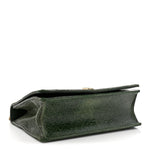 Ceramic Effect Deerskin Large Diorama Flap Bag Malachite Green