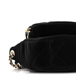 Velvet Effect Nylon Shiny Crumpled Calfskin Mini Quilted Chanel 25 Clutch With Chain Black