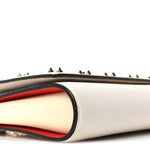 Calfskin Spikes Loubinthesky Paloma Clutch Snow