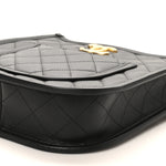 Calfskin Quilted CC Hobo Handbag Black