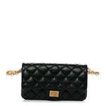 Aged Calfskin Quilted 2.55 Reissue Chain Waist Bag Black