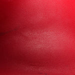 Grainy Calfskin Haymarket Check Medium Reversible Tote Red