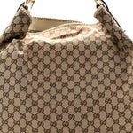 Monogram Large Horsebit Chain Hobo Off White