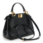 Python Shiny Nappa Mini Peekaboo Iconic Satchel Blue Jeans