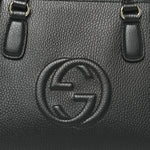 Dollar Calfskin Medium Soho Top Handle Satchel Black