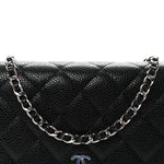 Caviar Quilted Wallet on Chain WOC Black