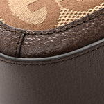 Monogram Jumbo GG Textured Dollar Calfskin Web Mini Horsebit 1955 Shoulder Bag Camel Ebony New Acero