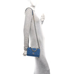 Denim Quilted Chanel 19 Wallet On Chain WOC Blue