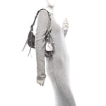 Metallic Agneau Arena Le Cagole Shoulder Bag XS Silver