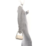 Sakai Be Green Calfskin Diagonal Stitched Mini Blondie Barrel Shoulder Bag Mystic White